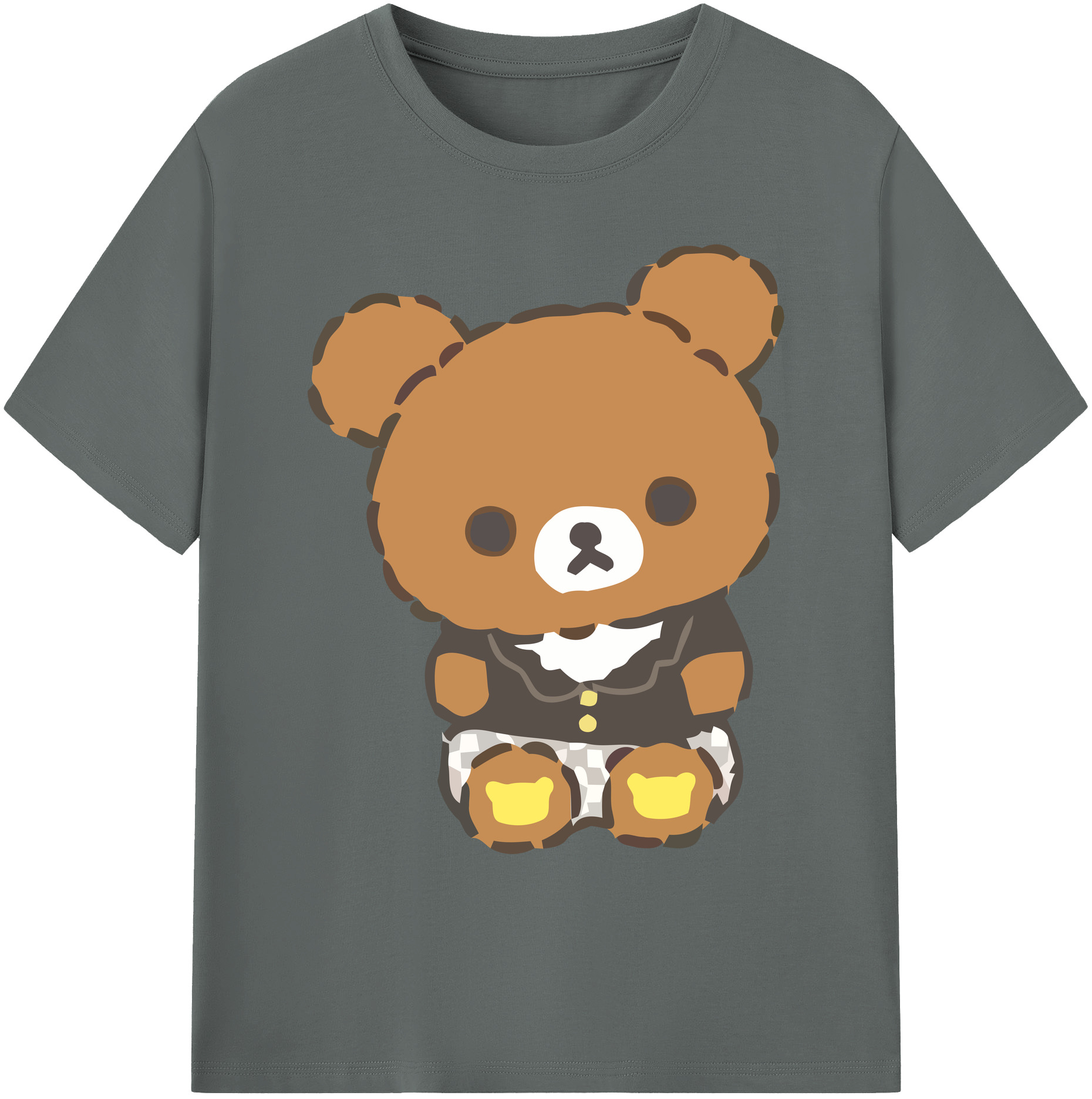 （画像用） リラックマ リラックマ キイロイトリ Rilakkuma Korilakkuma Kiiroitori 綿100％ メンズ半袖Tシャツ｜肌触りやわらか＆通気性